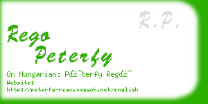 rego peterfy business card